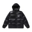 画像1: BLACK EYE PATCH (STENCIL LOGO HOODED DOWN JACKET) BLACK (1)