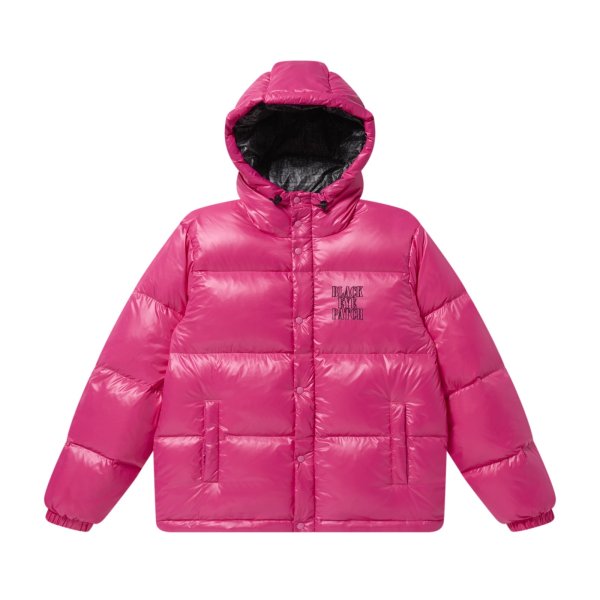 画像1: BLACK EYE PATCH (STENCIL LOGO HOODED DOWN JACKET) PINK (1)