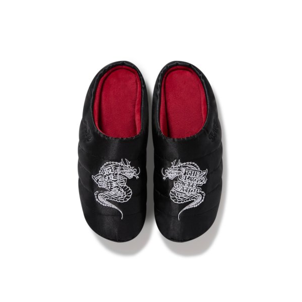 画像2: BLACK EYE PATCH (SATIN DRAGON SUBU SANDALS) BLACK (2)