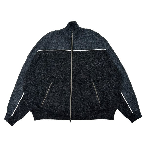 画像1: DAIRIKU (LAME JERSEY KNIT TRAINING JACKET) NAVY&BLACK (1)