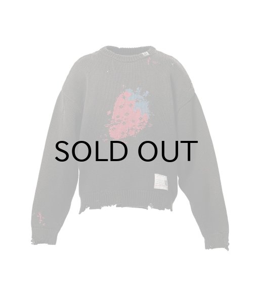 画像1: Maison MIHARA YASUHIRO (Strawberry Jacquard Knit Sweater) BLACK (1)