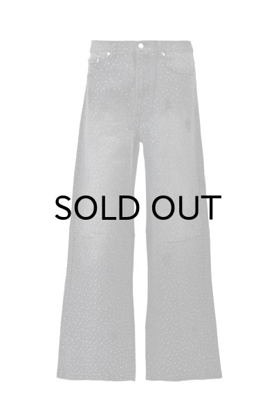 画像1: BREATH (SCRIPT LOGO FADE RHINESTONE DENIM PANTS) BLACK (1)