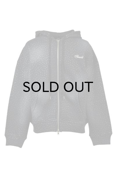 画像1: BREATH (SCRIPT LOGO FADE RHINESTONE ZIP UP HOODIE) BLACK (1)