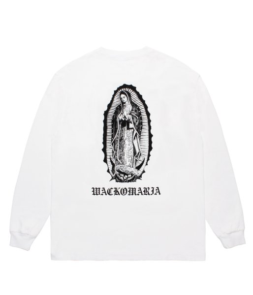 画像1: WACKO MARIA (WASHED HEAVY WEIGHT CREW NECK LONG SLEEVE T-SHIRT TYPE-1) WHITE (1)