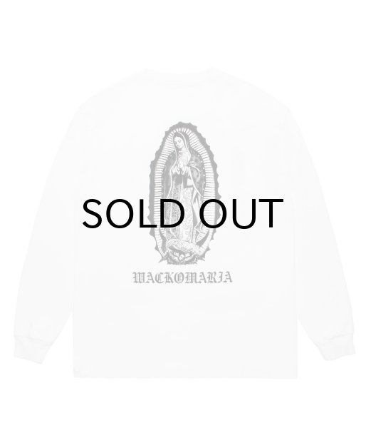 画像1: WACKO MARIA (WASHED HEAVY WEIGHT CREW NECK LONG SLEEVE T-SHIRT TYPE-1) WHITE (1)
