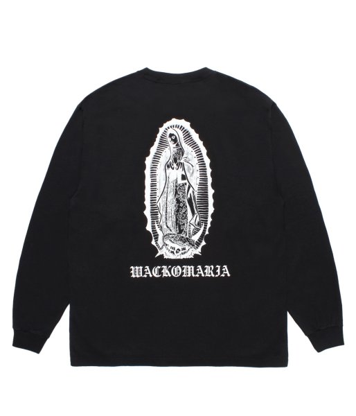 画像1: WACKO MARIA (WASHED HEAVY WEIGHT CREW NECK LONG SLEEVE T-SHIRT TYPE-1) BLACK (1)