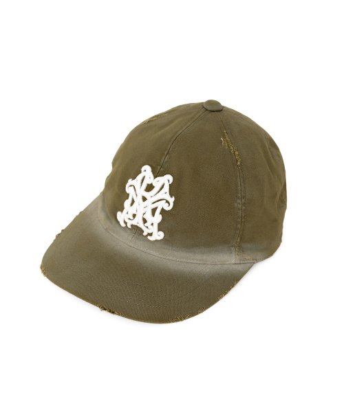 画像1: KAMIYA ("KMY" Distressed Cap) KHAKI (1)