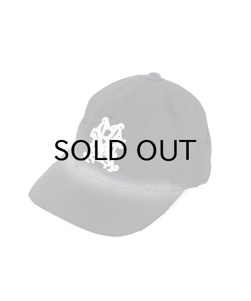 画像1: KAMIYA ("KMY" Distressed Cap) BLACK (1)