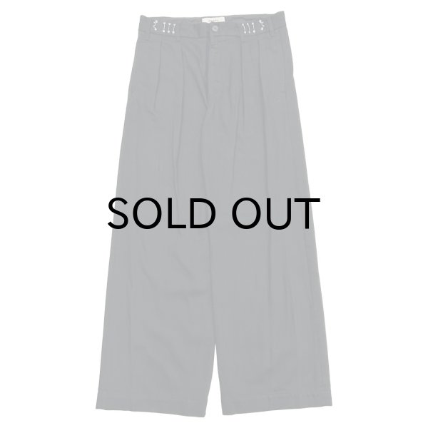 画像1: DAIRIKU (WIDE TWO TUCK CHINO PANTS) BLACK (1)