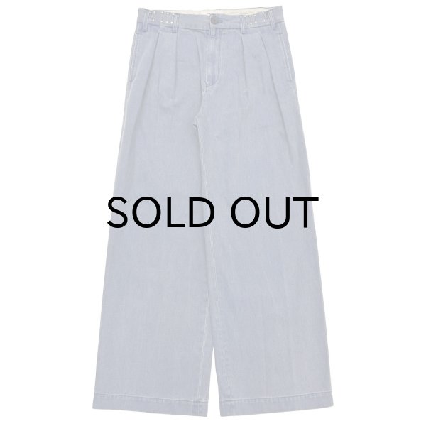 画像1: DAIRIKU (WIDE TWO TUCK CHINO PANTS) BLUE (1)
