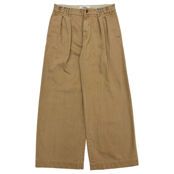 画像1: DAIRIKU (WIDE TWO TUCK CHINO PANTS) BEIGE (1)