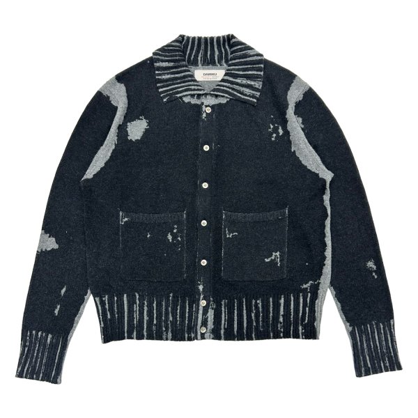 画像1: DAIRIKU (FLOWER BUTTON PRINTED KNIT CARDIGAN) BLACK (1)