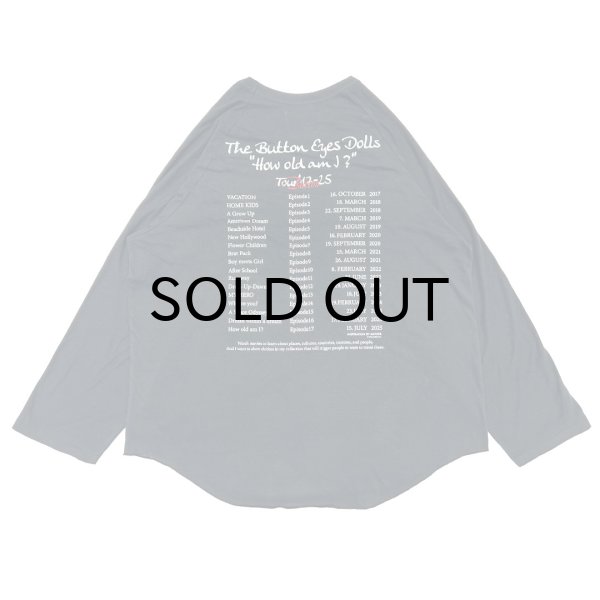 画像2: DAIRIKU (BUTTON EYE DOLL RAGLAN TAG TOUR TEE) BLACK -30% OFF- (2)