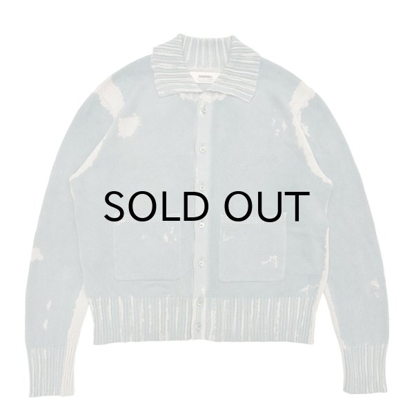 画像1: DAIRIKU (FLOWER BUTTON PRINTED KNIT CARDIGAN) AQUA (1)