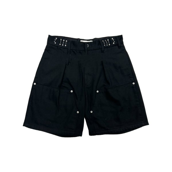 画像1: DAIRIKU (CHINO HALF PAINTER PANTS) BLACK (1)