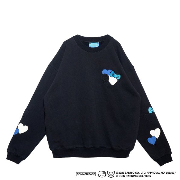 画像1: COIN PARKING DELIVERY × SANRIO CHARACTERS (PATCHWORK SWEATSHIRT) BLACK (1)