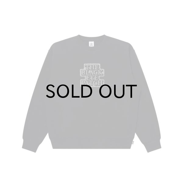 画像1: BLACK EYE PATCH (RHINESTONED OG LABEL CREW SWEAT) BLACK (1)