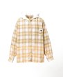 画像1: KAMIYA (Distressed Hooded Checked Shirt) YELLOW (1)
