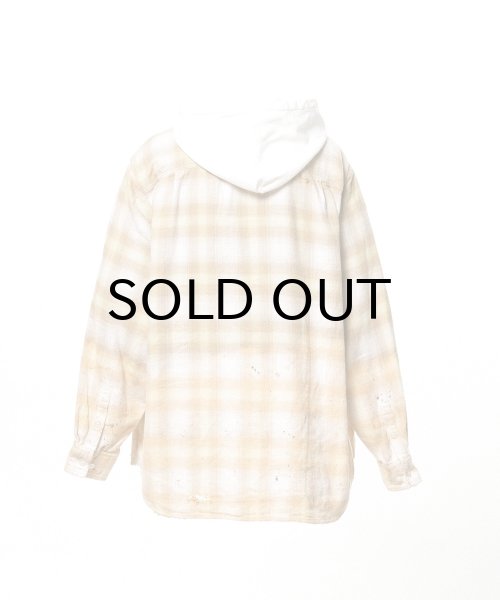 画像2: KAMIYA (Distressed Hooded Checked Shirt) YELLOW (2)