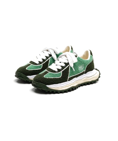 画像1: Maison MIHARA YASUHIRO ("LARRY" OG SOLE CHENILLE EMBROIDERY CANVAS LOW-TOP SNEAKER) GREEN (1)