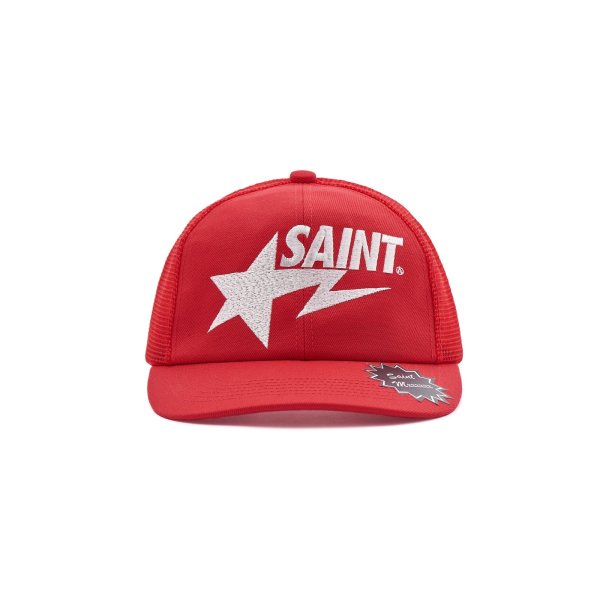 画像1: SAINT Mxxxxxx (BAPE_MESH CAP) RED (1)