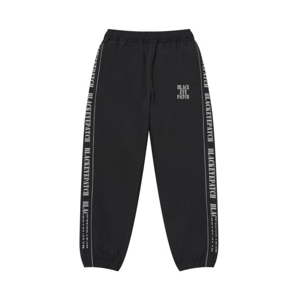 画像1: BLACK EYE PATCH (REFLECTIVE STENCIL LOGO TRACK PANTS) BLACK (1)