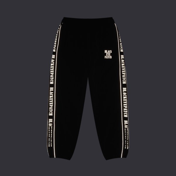 画像4: BLACK EYE PATCH (REFLECTIVE STENCIL LOGO TRACK PANTS) BLACK (4)