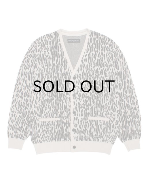 画像1: WACKO MARIA (LEOPARD JACQUARD CARDIGAN TYPE-2) IVORY (1)