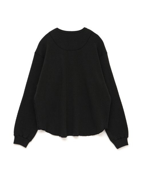 画像2: FACETASM (THERMAL KNIT LONG TEE) BLACK (2)