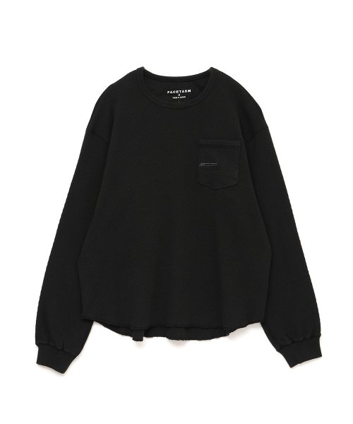 画像1: FACETASM (THERMAL KNIT LONG TEE) BLACK (1)