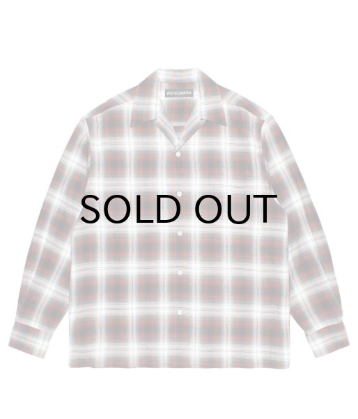 画像1: WACKO MARIA (OMBRE CHECK OPEN COLLAR SHIRT L/S TYPE-1) BROWN (1)