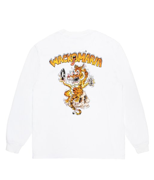 画像1: WACKO MARIA (TIM LEHI / WASHED HEAVY WEIGHT CREW NECK LONG SLEEVE T-SHIRT TYPE-1) WHITE (1)