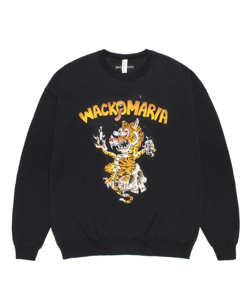 画像1: WACKO MARIA (TIM LEHI / CREW NECK SWEAT SHIRT) BLACK (1)