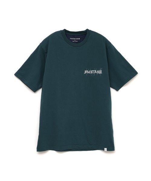画像1: FACETASM (EMBROIDERY BASIC TEE) TEAL (1)