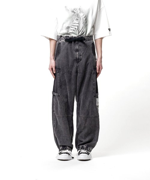 画像1: Maison MIHARA YASUHIRO (Cotton Satin Cargo Pants) BLACK (1)