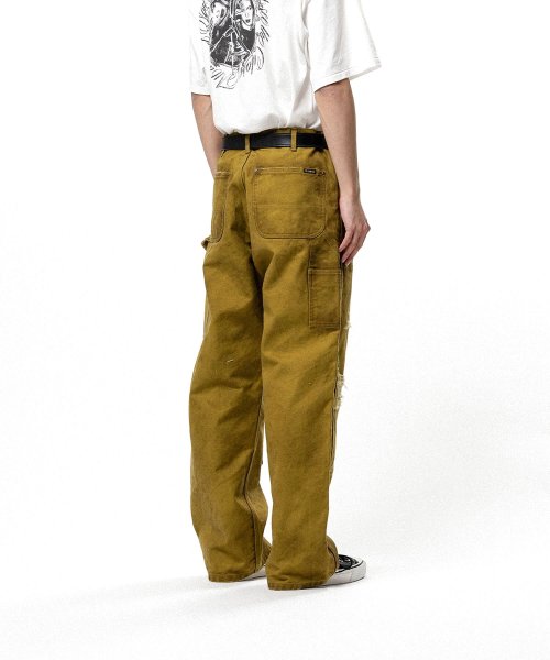 画像2: KAMIYA (BORO Duck Painter Pants) YELLOW (2)