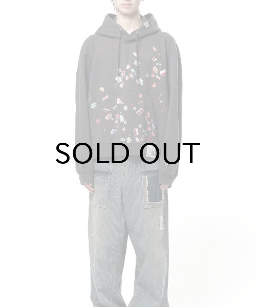 画像1: Maison MIHARA YASUHIRO (Kids Sticker Printed Hoodie) BLACK (1)