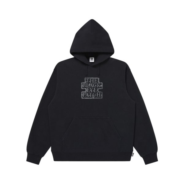 画像1: BLACK EYE PATCH (DAMAGED OG LABEL HOODIE) BLACK (1)