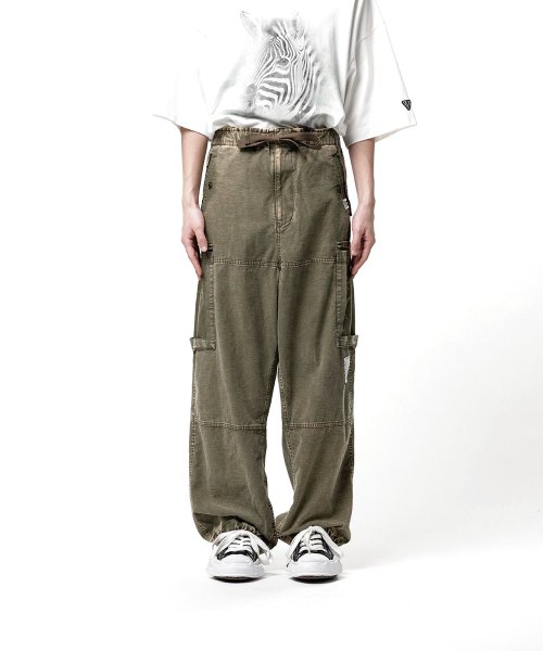 画像1: Maison MIHARA YASUHIRO (Cotton Satin Cargo Pants) D.GREEN (1)
