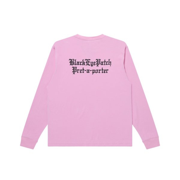 画像2: BLACK EYE PATCH (3 LETTER OE L/S TEE) PINK (2)