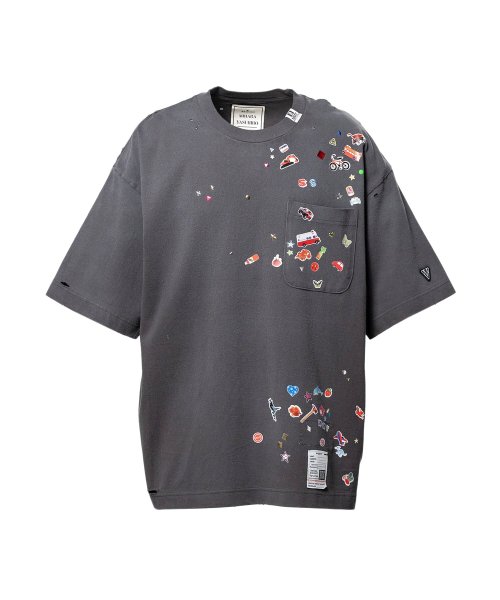画像1: Maison MIHARA YASUHIRO (Kids Sticker Printed T-shirt) BLACK (1)