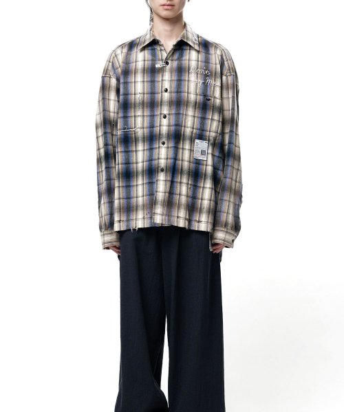 画像1: Maison MIHARA YASUHIRO (Vintage Like Check Shirt) BEIGE (1)