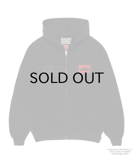 画像1: WACKO MARIA (DEATH ROW RECORD HEAVY WEIGHT FULL ZIP HOODED SWEAT SHIRT) BLACK (1)