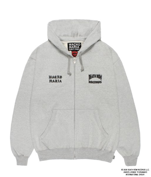 画像1: WACKO MARIA (DEATH ROW RECORD HEAVY WEIGHT FULL ZIP HOODED SWEAT SHIRT) GRAY (1)
