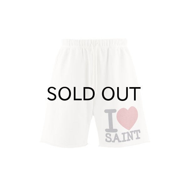 画像1: SAINT Mxxxxxx (SWEAT SHORTS_I LOVE SAINT) WHITE (1)