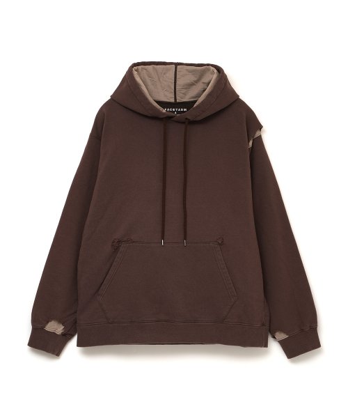 画像1: FACETASM (DAMAGED HOODIE) BROWN (1)