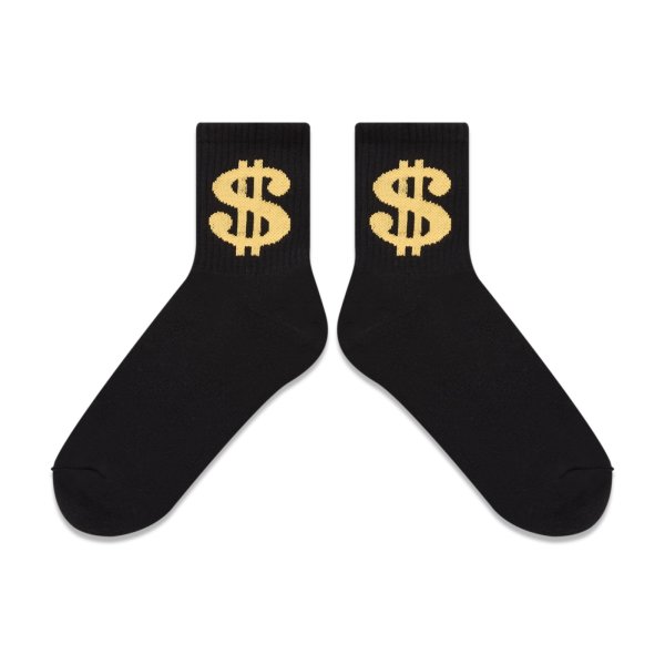 画像2: BLACK EYE PATCH (DOLLAR SIGN SOCKS) BLACK-YELLOW (2)