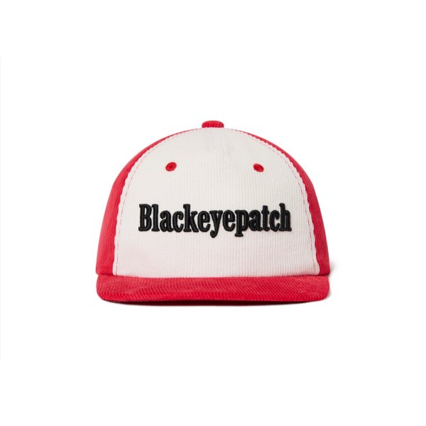 画像1: BLACK EYE PATCH (CIGAR SERIF CORDUROY CAP) WHITE-RED (1)