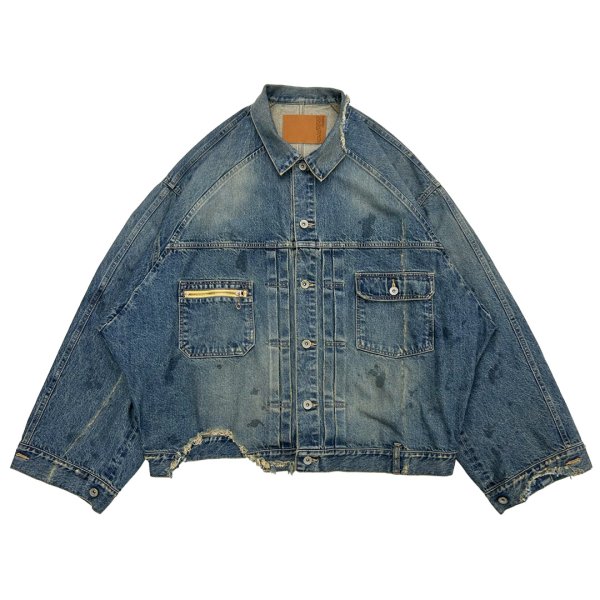 画像1: DAIRIKU (80YEAR DAMAGE DENIM JACKET) INDIGO (1)