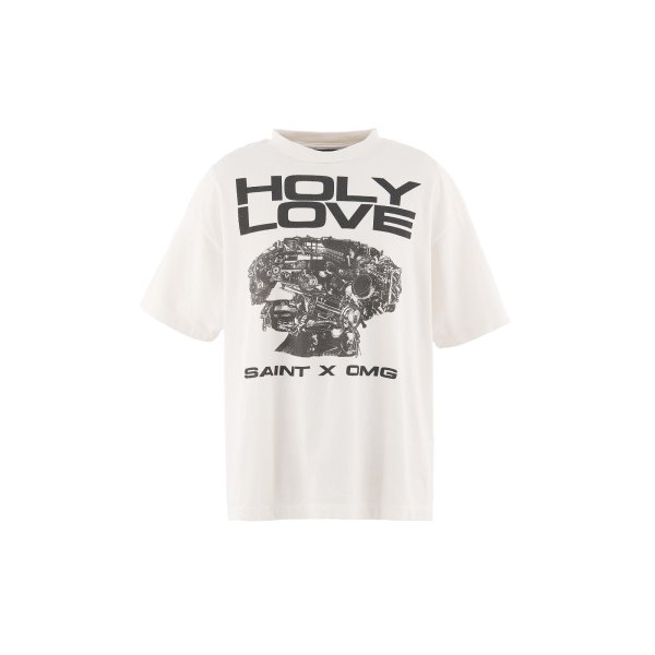 画像1: SAINT Mxxxxxx (KK_SS T-SHIRT_HOLY LOVE) WHITE (1)